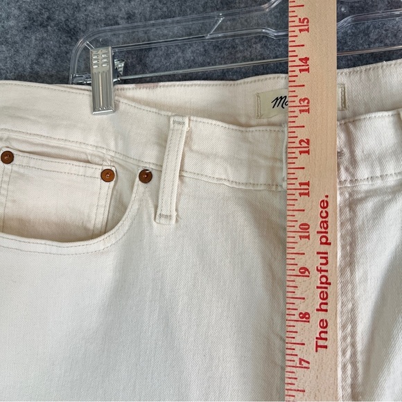 MADEWELL THE PERFECT VINTAGE FLARE CROP JEAN Cream Denim Size 32 FLAW - Picture 9 of 12